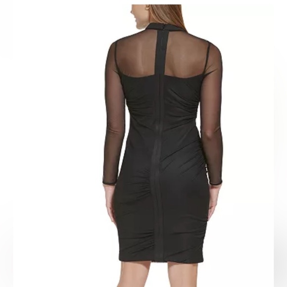 Calvin Klein Long Sleeve Black Party Cocktail Knee Length Dress Size 14 - Picture 9 of 10